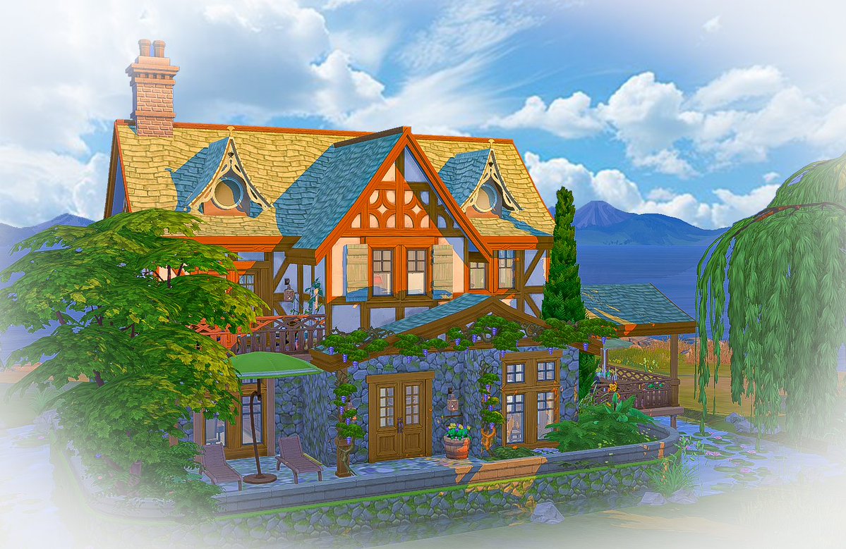 asimialex's tweet image. The back side of Tudor By The Pond
#TheSims #TheSims4 #ShowUsYourBuilds @TheSimmersSquad