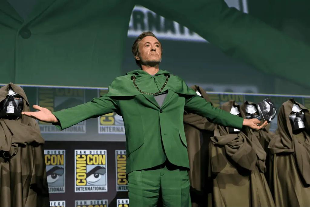 MarvelsContent's tweet image. It has been 1 year since Robert Downey Jr. was announced as Dr. Doom