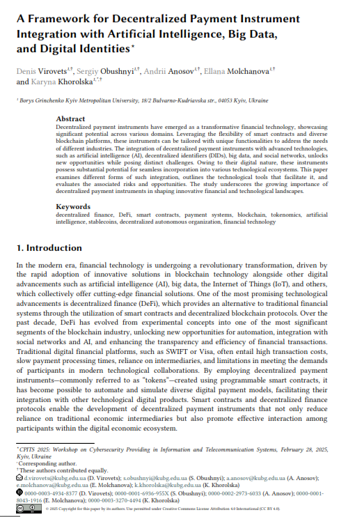 PERE_Mainz's tweet image. 🚨 ACADEMIC VALIDATION🚨
#VeChain just made it into another peer-reviewed research paper on the future of decentralized payments, AI & Big Data — published at CPITS 2025 🧠📡
Among dozens of protocols, only #VeChain is named for real-world supply chain integration.
👉 “VeChain…
