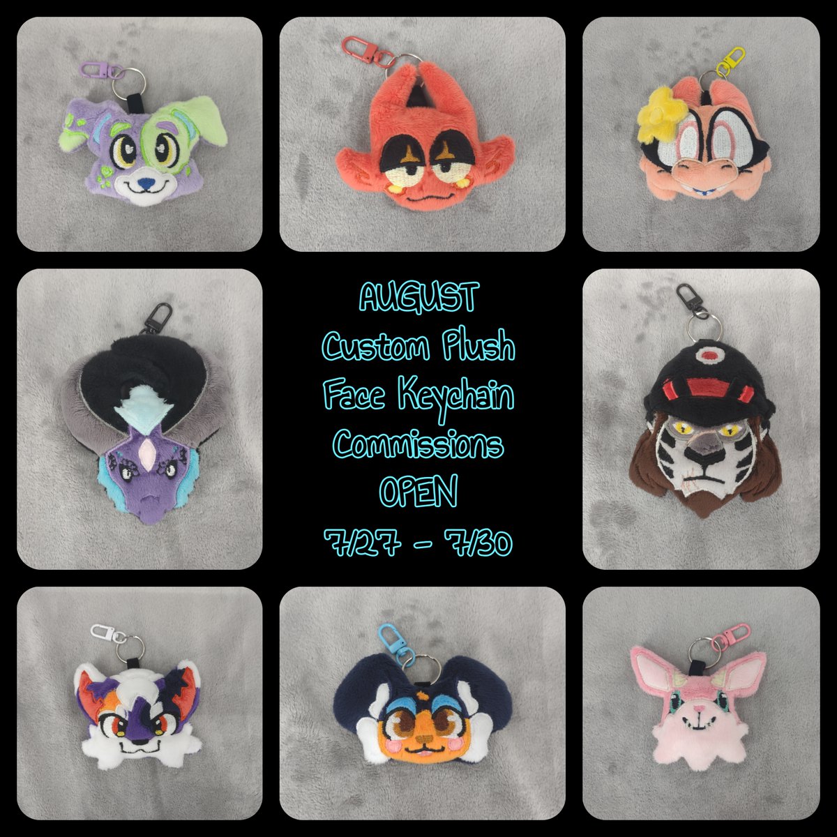🌟CUSTOM FACE PLUSH KEYCHAIN COMS OPEN🌟

🌟Form open 7/27-7/30
🌟FCFS by payment
🌟$30-$75 USD + shipping
🌟Quote will be sent 7/31
🌟Aug Completion
🌟12 Slots with a waitlist
🌟Please put multiple entries in SEPARATE forms

Request Form Link: forms.gle/VGb9CYDU5JxC8y…