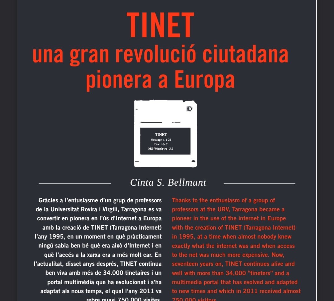 Ara que <a href="/TINETxarxa/">TINET</a> pareix que continuarà la seua activitat, volem aprofitar per compartir un article  de <a href="/cintabellmunt/">Cinta S. Bellmunt</a> a la revista #Kesse que n'explica els seus orígens
raco.cat/index.php/Kess…