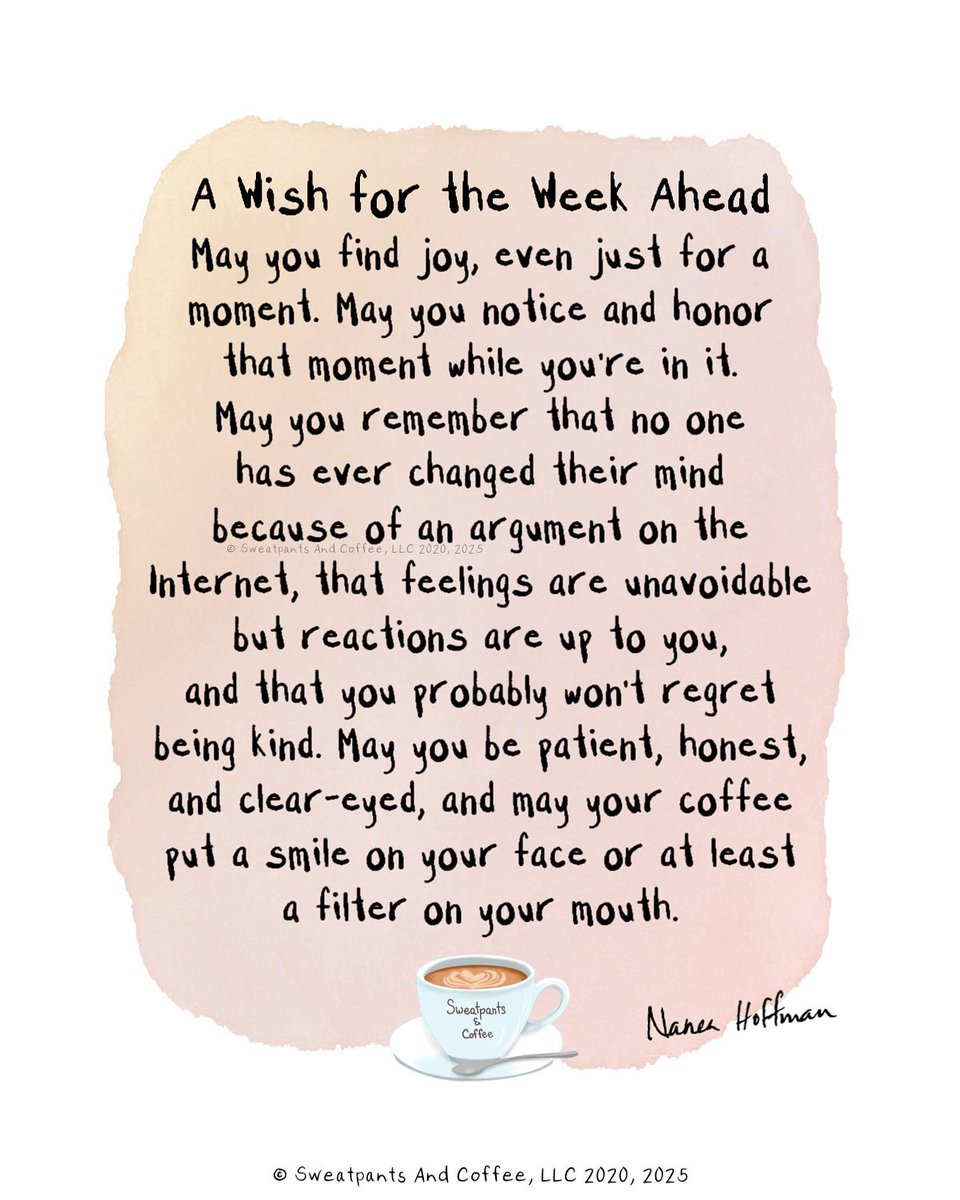 SweatpantsCafe's tweet image. A wish for the week ahead ♥️ ~ Nanea