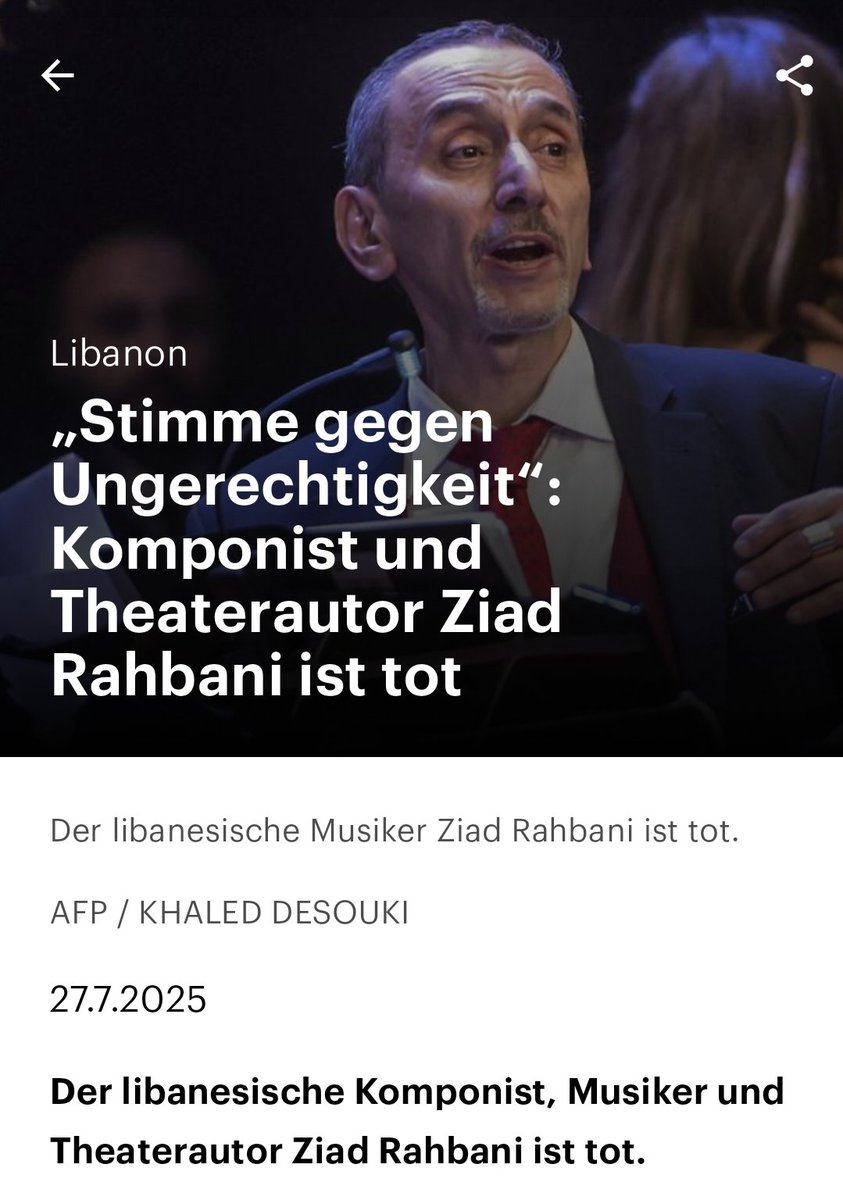 Ein großer Künstler ist gestorben. Ein Grund mehr, ihn zu beweinen, ist seine Kritik an der Gesellschaft und Politik.Ein weiterer Grund, traurig zu sein, ist, dass er gegen die sogenannte syrische Revolution war. Er wusste, dass Radikale unterwegs waren, um Syrien zu beherrschen.