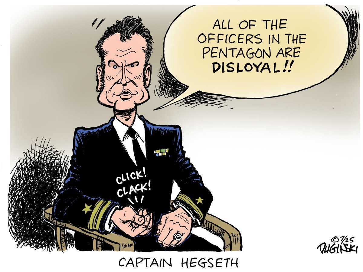 "Ahh, but the strawberries! That's - that's where I had them." Pete Hegseth's paralyzing paranoia at the Pentagon sounds a lot like Captain Queeg. Everyone can see that Hegseth is utterly incompetent. <a href="/PeteHegseth/">Pete Hegseth</a> #Trump #TrumpIsUnfitForOffice #TrumpisaNationalDisgrace