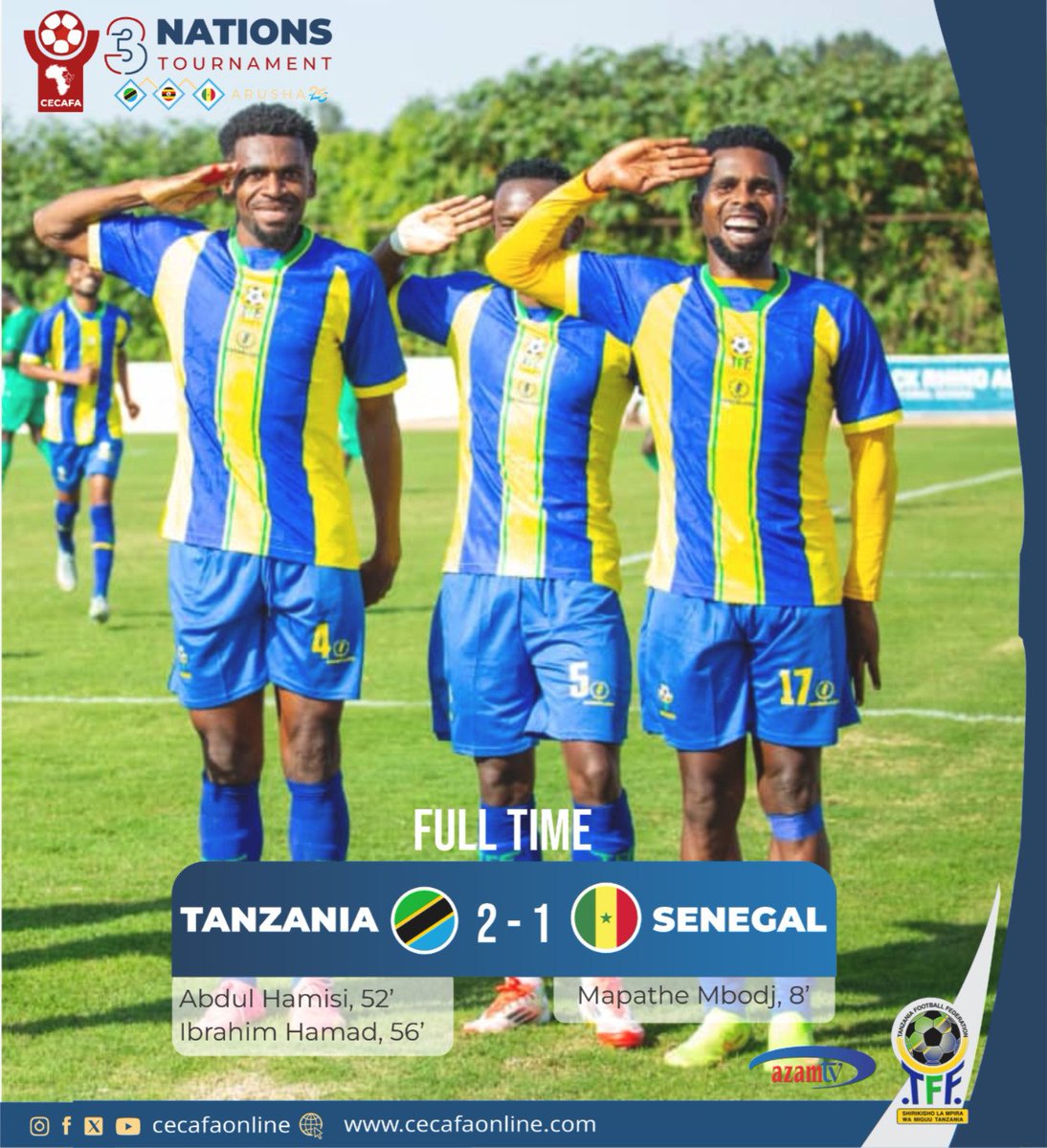 FT

Tanzania Bingwa 👏 🥳