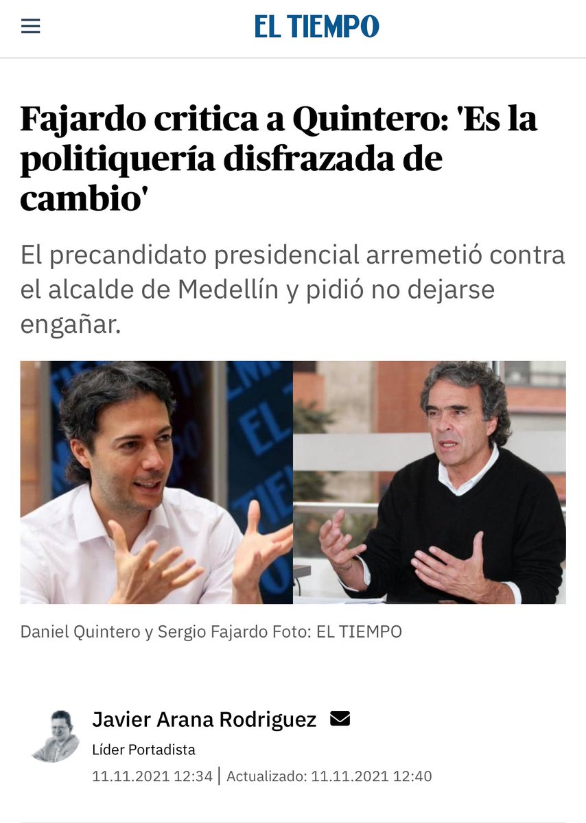 sociphono's tweet image. Algo que me ha gustado de @sergio_fajardo: Sabe quién es quién en la política y ha rechazado apoyos de caciques politiqueros.

Algo que no me ha gustado: No sabe conectar con muchísima gente que ni siquiera conoce sus propuestas.

Es profesor, debería sobrarle la pedagogía.