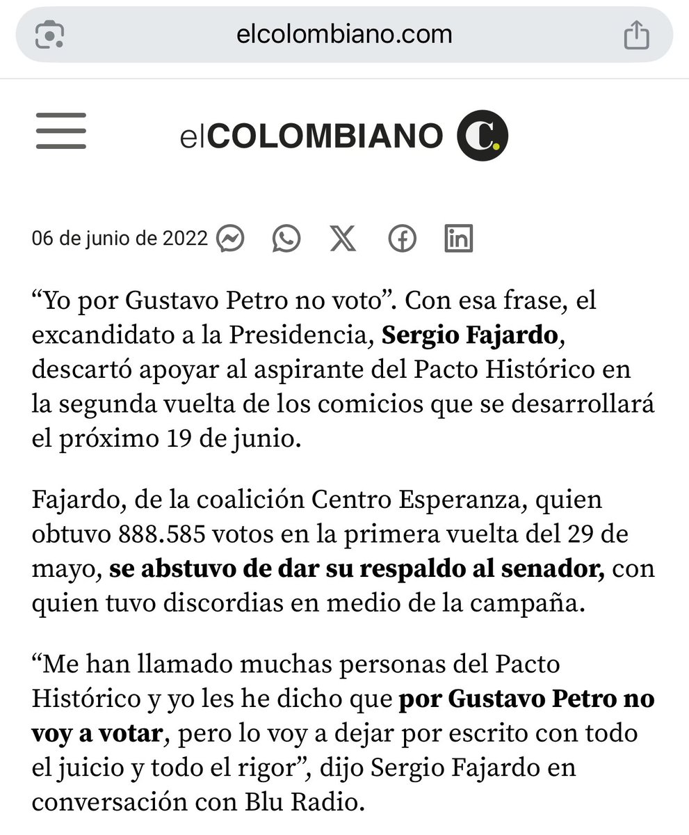 sociphono's tweet image. Algo que me ha gustado de @sergio_fajardo: Sabe quién es quién en la política y ha rechazado apoyos de caciques politiqueros.

Algo que no me ha gustado: No sabe conectar con muchísima gente que ni siquiera conoce sus propuestas.

Es profesor, debería sobrarle la pedagogía.