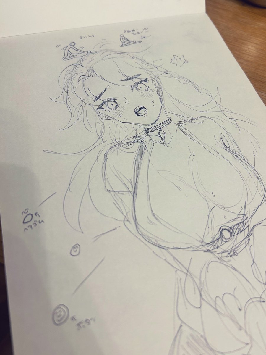 irigoa's tweet image. 下書きはアナログなので、この落書き帳が旦那ピにバレたらしぬ