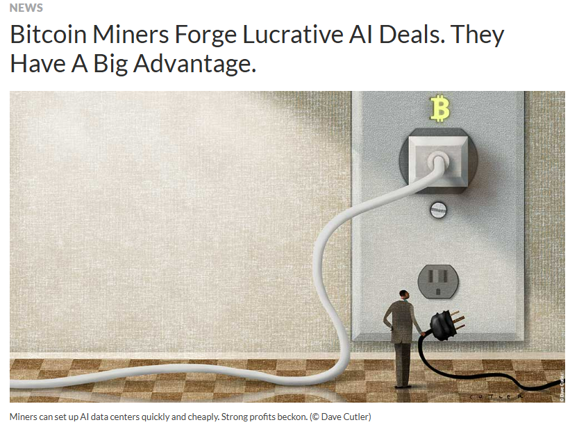 AIMegaTrend's tweet image. Why are Bitcoin miners pivoting to AI?

🔹Mining margins are getting compressed. Every halving cuts the block reward (i.e., miner revenue) by 50%.

🔹They already have access to cheap power, cooling, and racks. They&apos;re perfectly equipped for GPU hosting

🔹Demand for compute is…