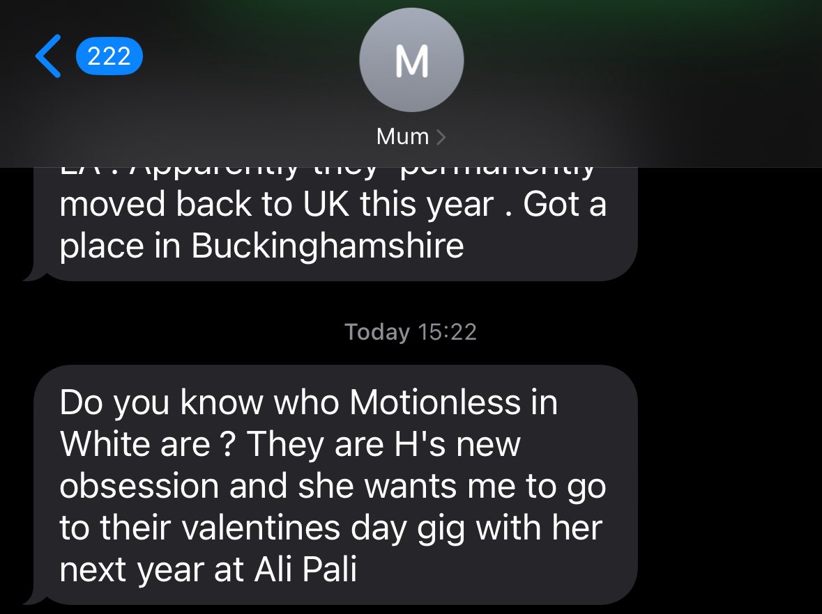 limitedmitch's tweet image. Absolutely insane text from my mum today: