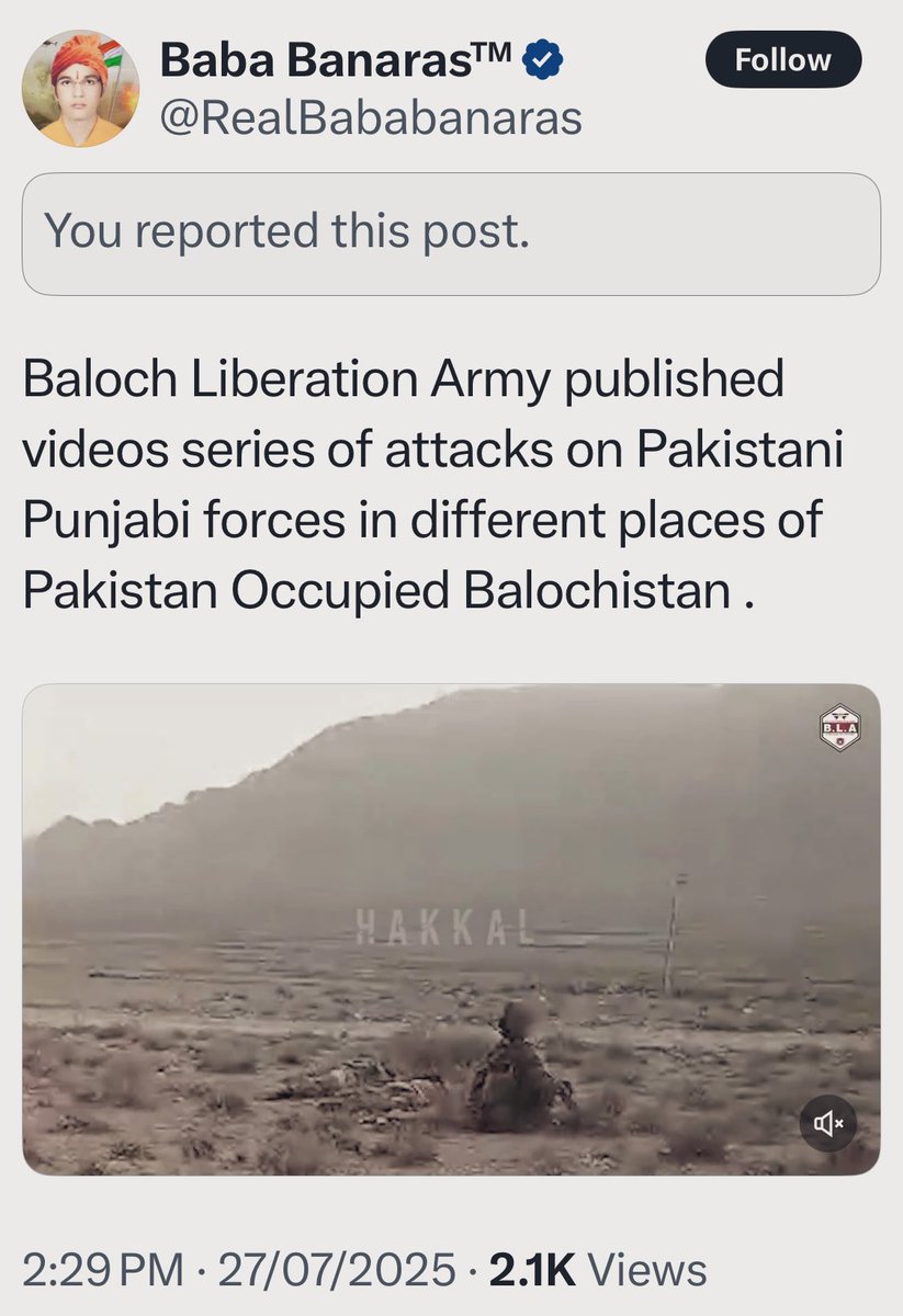 MarkhorTweets's tweet image. This RAW sponsored account operated from India regularly glorifies RAW backed terrorists / terrorism in Pakistan, violating all community guidelines
@X & @elonmusk continue to ignore