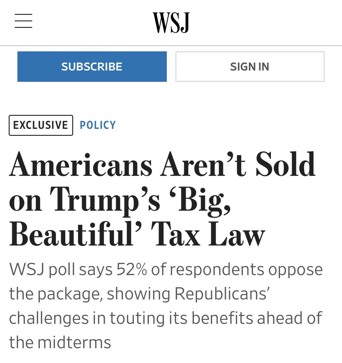 RepNellie's tweet image. The more Americans learn about the big ugly Republican budget law the more they hate it. Stealing health care from 17,000,000 people will do that.