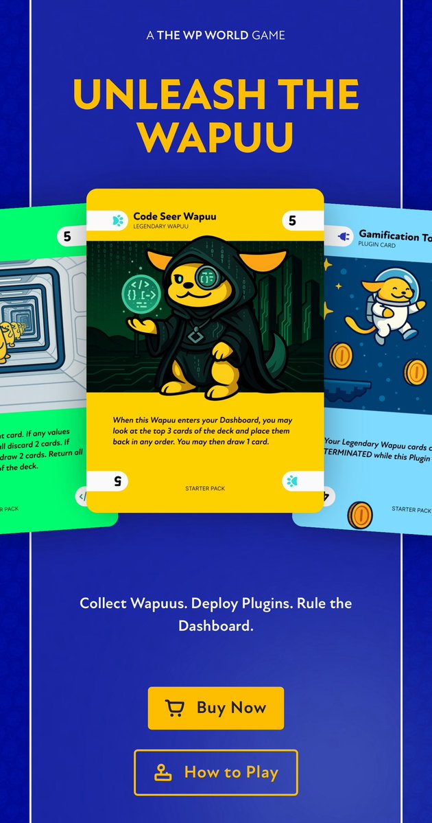 marcusdburnette's tweet image. The first official deck is set to arrive tomorrow! Time to check out the quality before getting them printed for people who have ordered them ❤️
#WordPress #Wapuu #UnleashTheWapuu #CardGames