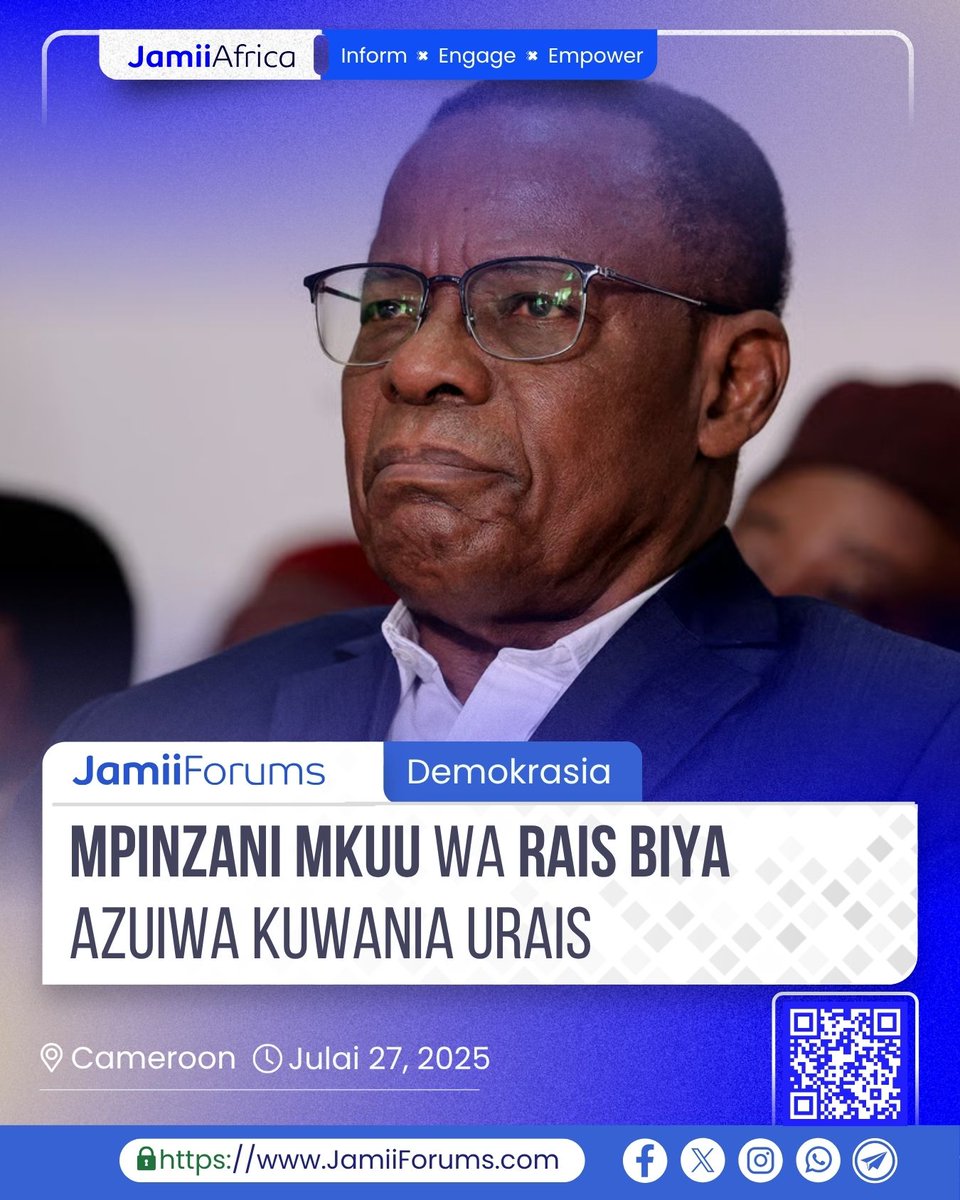 JamiiForums's tweet image. CAMEROON: Tume ya Uchaguzi ya Taifa (#ELECAM) imekataa uteuzi wa Maurice Kamto, mpinzani mkuu wa Rais Paul Biya, kugombea katika uchaguzi wa Urais unaotarajiwa kufanyika Oktoba 12, 2025, huku sababu za kukataliwa zikiwa hazikuwekwa wazi, ambapo waliokataliwa wanaruhusiwa kukata…