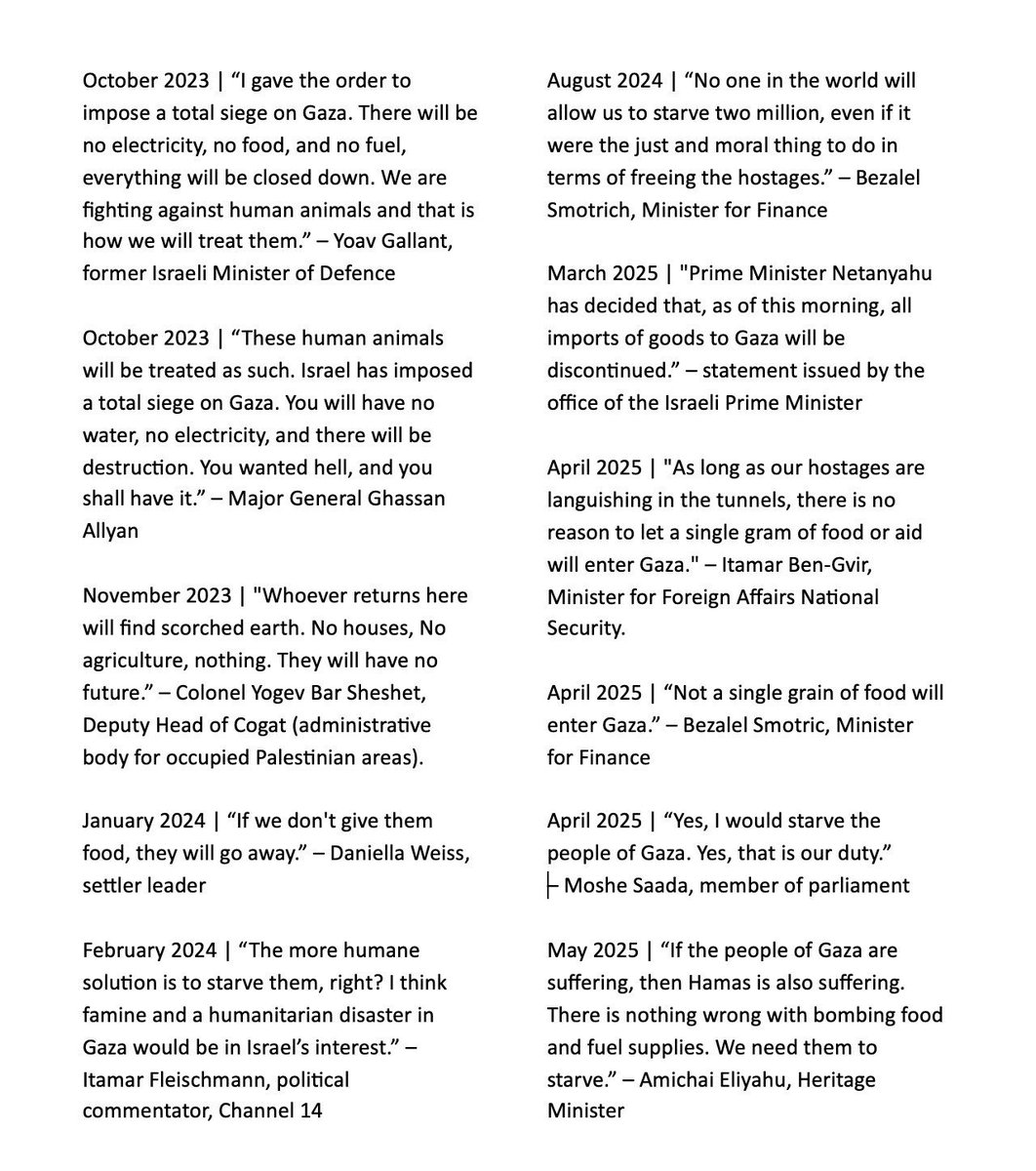 This Dutch daily filled its front page with quotes tracking the repeatedly announced intention to subject the Palestinian population to famine, as Dutch parliamentarians refuse to return from summer recess to take action.

(Plus my translation of those quotes.)