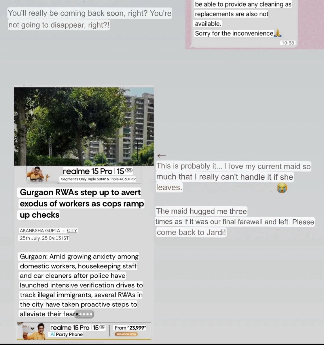 GauravGupta_RE's tweet image. Gurgaon’s house-help crisis has escalated so much, it’s no longer just a WhatsApp group issue even the expats are feeling the heat now and posting stories around them!!