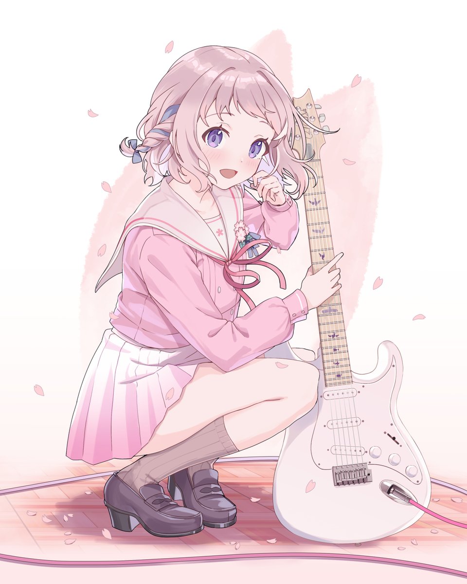 Retsuna_Blue's tweet image. 初星学園ギター部🎸
リーリヤ×PRS Silver Sky
#学マス #葛城リーリヤ #C106