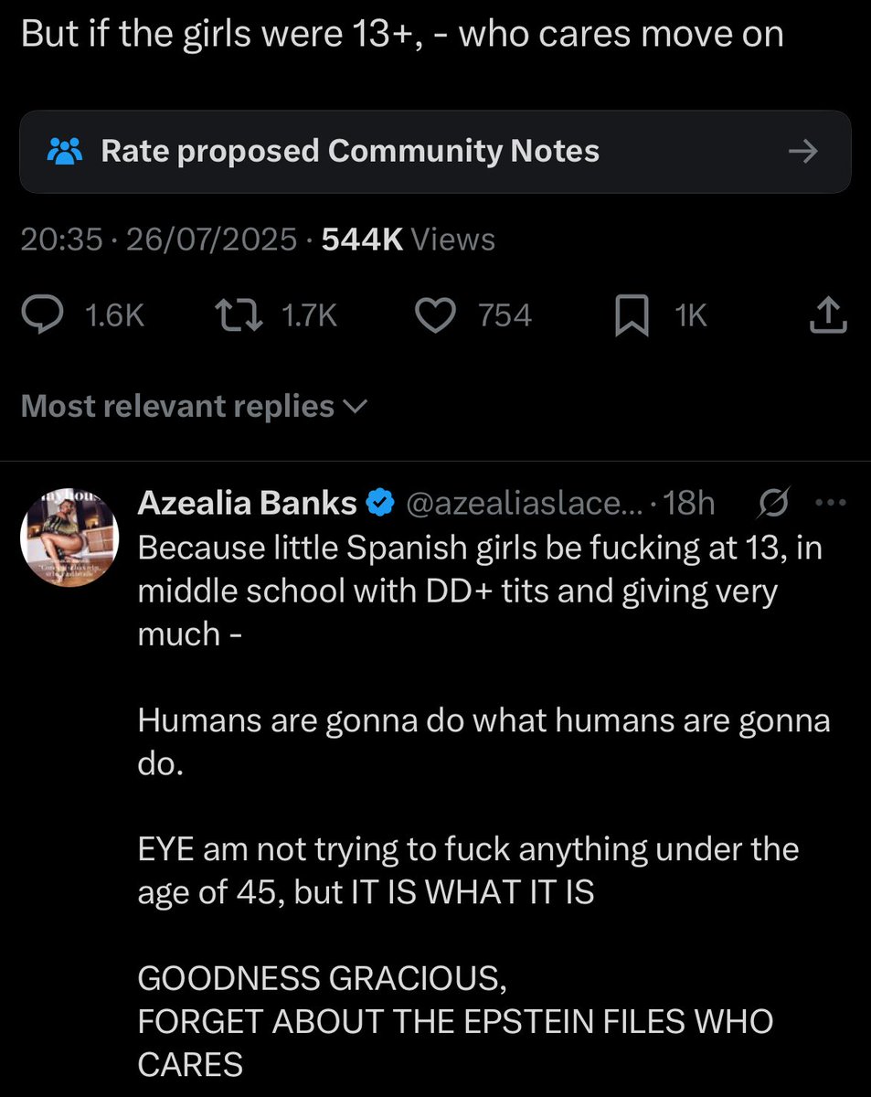 Fucking vile nonce, this woman is disgusting, I’m so embarrassed I ever supported her. This is fucking repulsive. Ghislaine Maxwell type shit, yuck. I hope she’s never around children, especially little girls.
