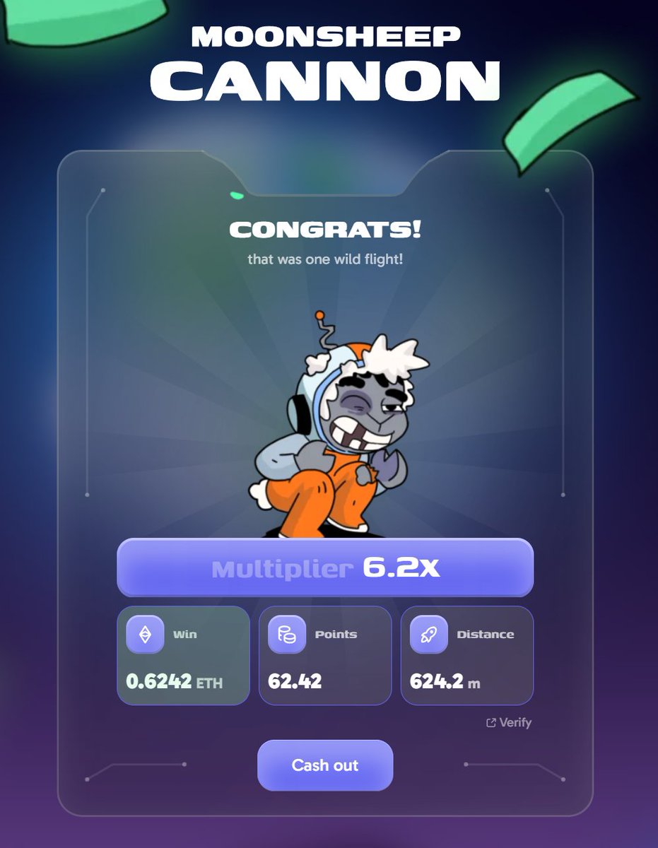 JassimCrypto's tweet image. played a few games and lost like 0.2 ETH
upped my bet
made it all back + some
ty @moonsheepverse
