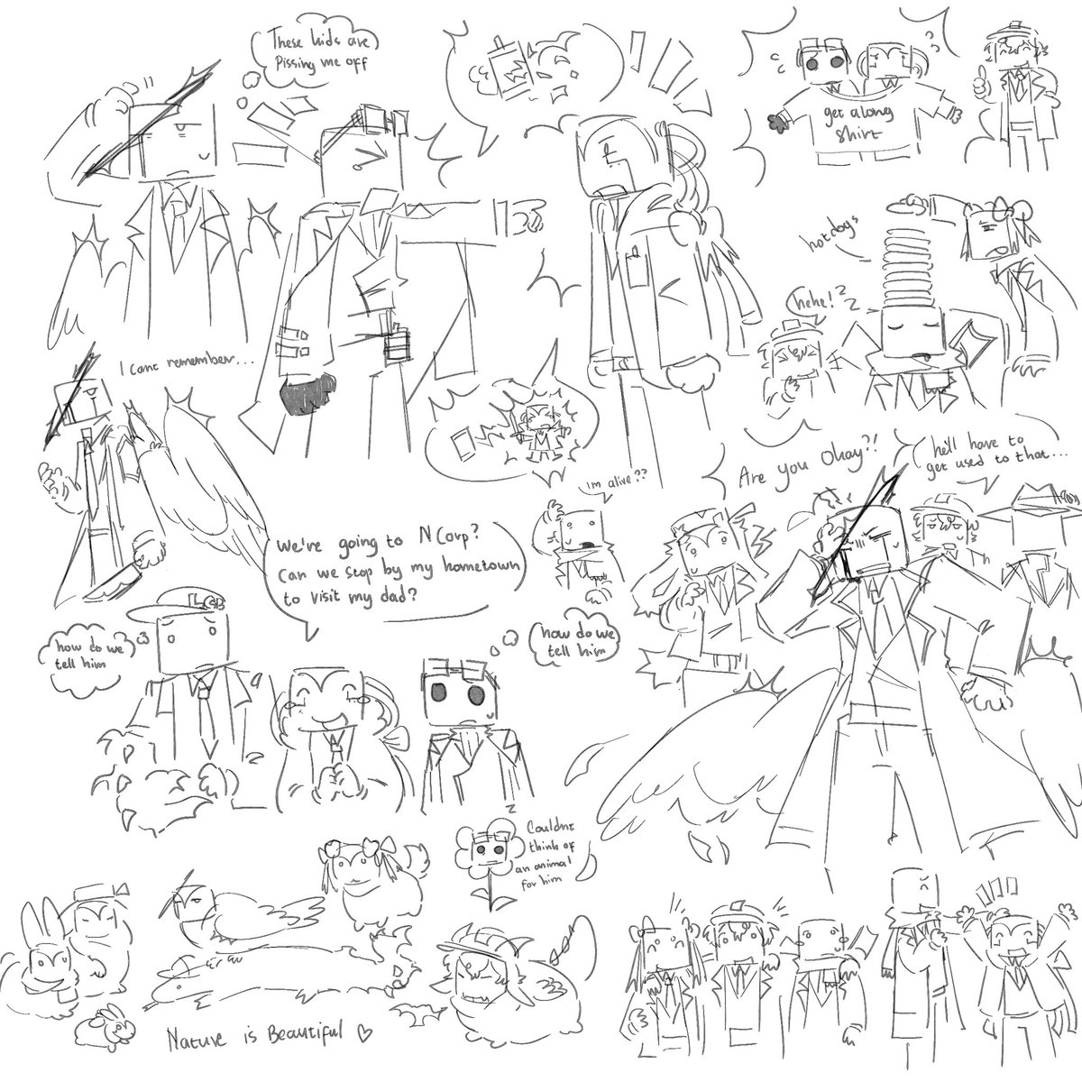 MARICOREVERSE's tweet image. Five. Hundred. LCB AU doodles..