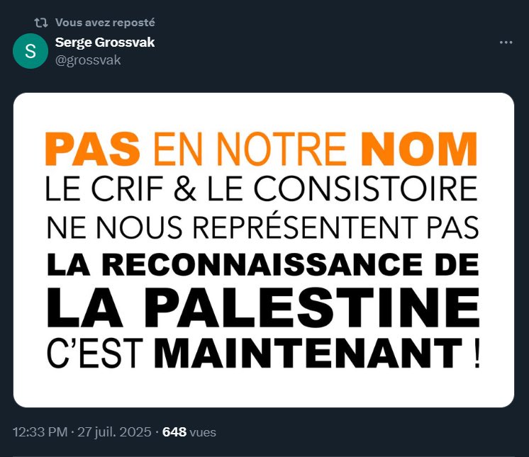 bruno_benjam1's tweet image. Pas en votre nom, en effet. Parce que votre nom ne pèse rien dans l’histoire juive. Ni dans son présent, ni dans son avenir.
Le CRIF et le Consistoire défendent la dignité juive, la mémoire, la sécurité, et Israël. Vous, vous récitez les slogans de l’OLP, de Mélenchon et de Rima…