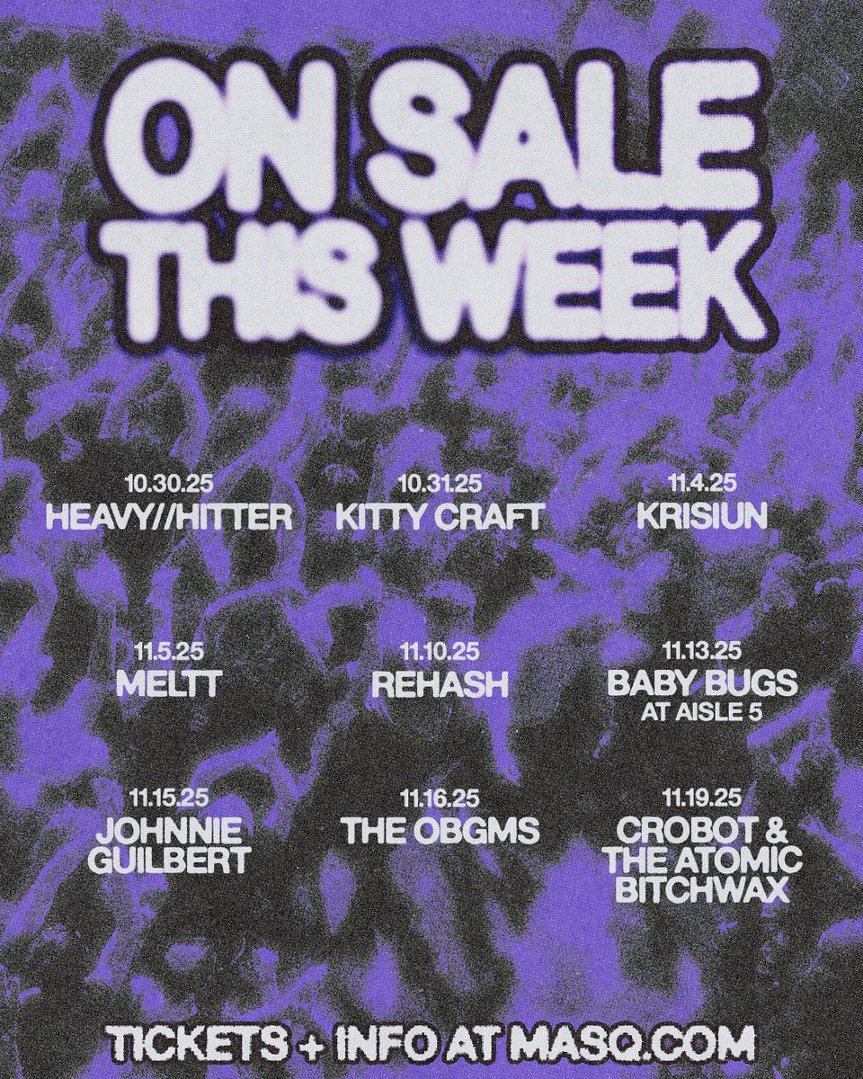 🤘 ON SALE NOW 🤘

🖤 All aboard the crazy train, these shows just left the station

🎫 at MASQ.com