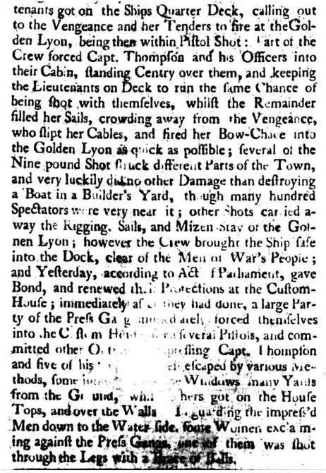 Liverpool1207 (@liverpool1207) on Twitter photo #Liverpool OTD - 1759: The Man-of-war Vengence attempts to press-gang the crew of the whaler Golden Lyon....
Sussex Advertiser - Monday 06 August 1759 via <a href="/BNArchive/">The British Newspaper Archive</a> #Liverpool OTD - 1759: The Man-of-war Vengence attempts to press-gang the crew of the whaler Golden Lyon....
Sussex Advertiser - Monday 06 August 1759 via <a href="/BNArchive/">The British Newspaper Archive</a>