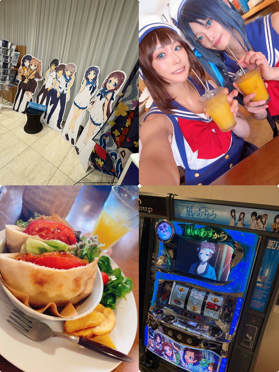 makairimocos's tweet image. Cosplay🌊🐬🏝凪のあすから
2日目速報!
皆できのうはうみひかりさんにお泊まりして凪あす拝んできました🏠✨本当にコラボルームが楽しすぎて…凪あすは最高や😭
昼は美味しいピタパンを食べてみかんジュース飲みました!!!楽しかったーーーーーー体力の限界を感じるーー寝る!!!マタアオウネ!
