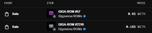 azoniNFT's tweet image. Picked up 2 ROMs overnight @playgigaverse 
Sweet.
