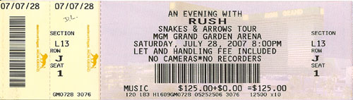 rushisaband's tweet image. July 28, 2007 - #Rush plays the MGM Grand Garden Arena in Las Vegas, NV on the &quot;Snakes &amp;amp; Arrows&quot; tour