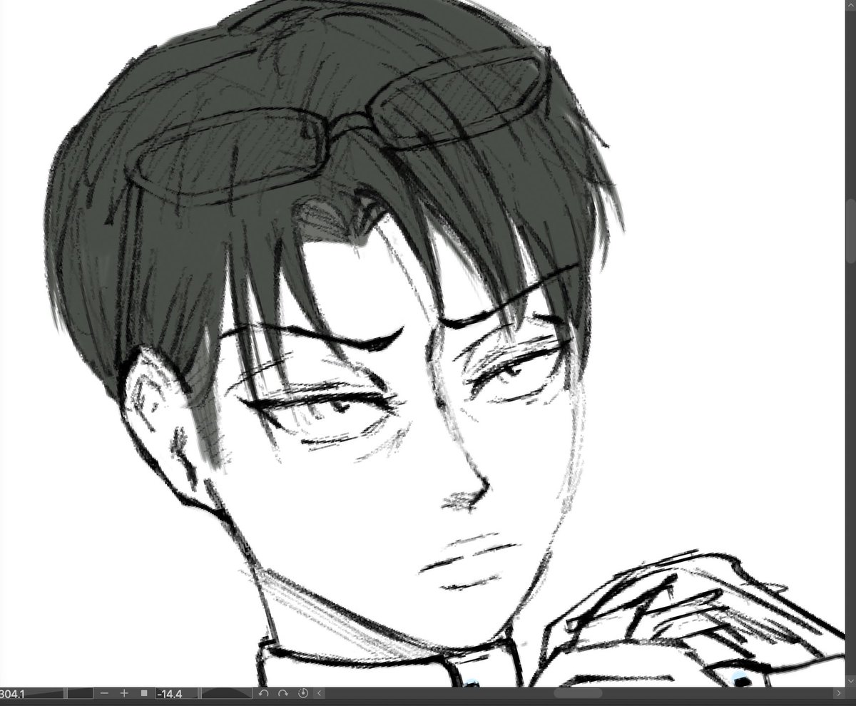 Ziggyiz1's tweet image. missed drawing his pretty face ♡ #wip #levi