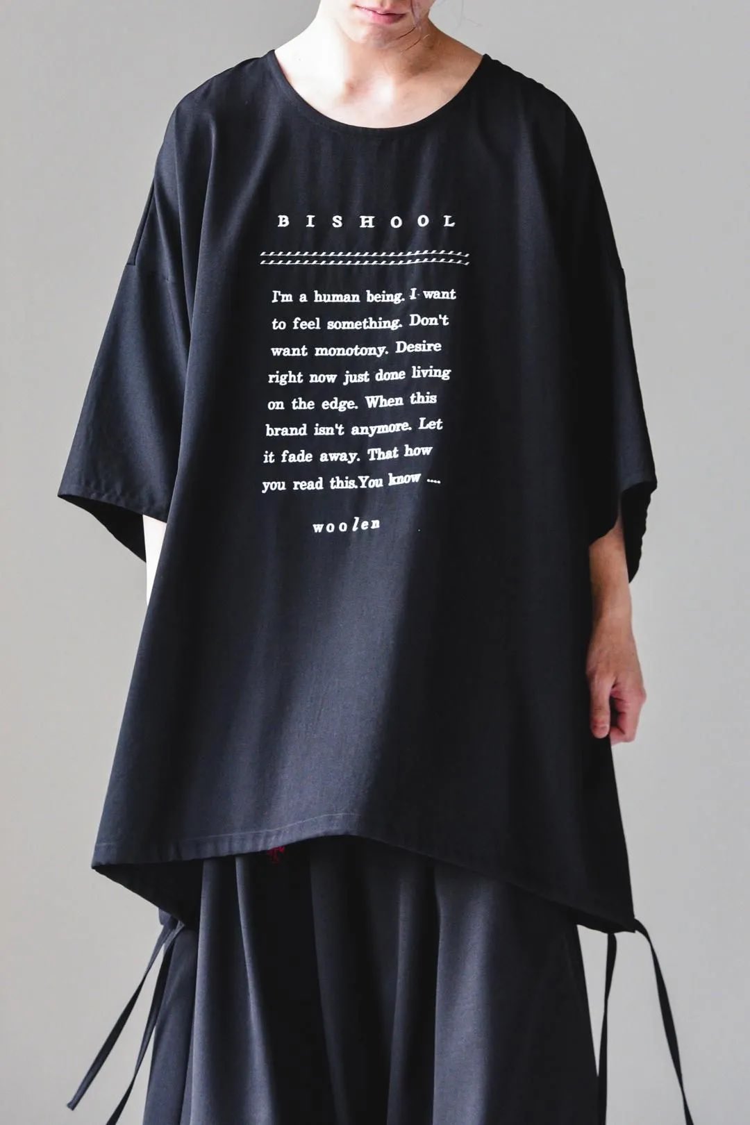BISHOOL Wool Gabardine Balloon Big-T グレー Wool Gabardine Balloon Big-T - BISHOOL