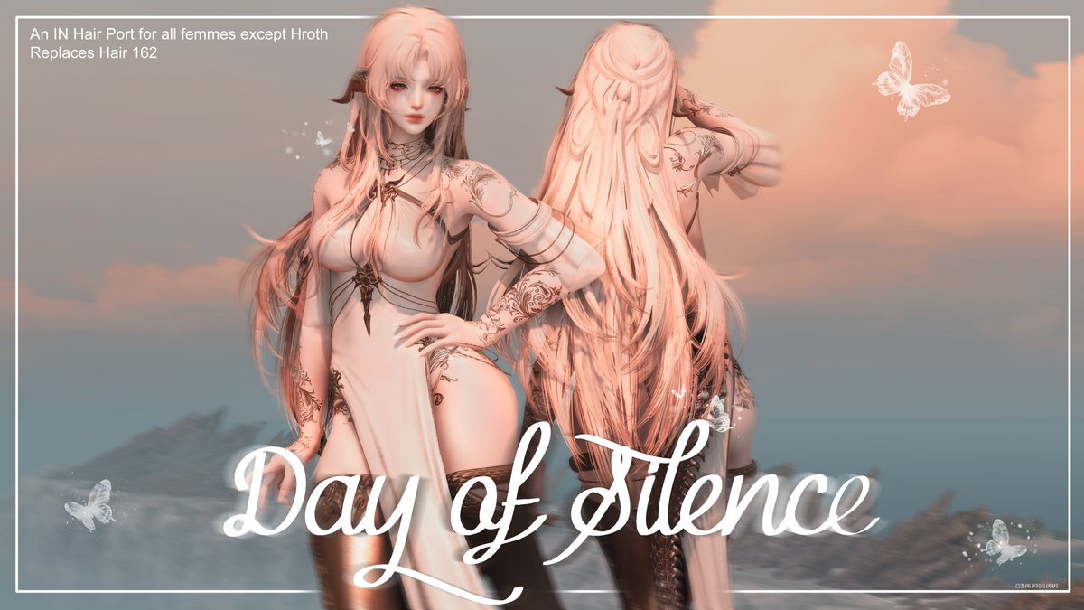 cawa_t's tweet image. ◇ . DAY OF SILENCE #cawamods
An IN hair port for (almost) all femmes
Featuring YOURS TRULY as today's model 🐝
> Ko-fi: ko-fi.com/s/c45cf9bf26
> XMA: xivmodarchive.com/modid/143210