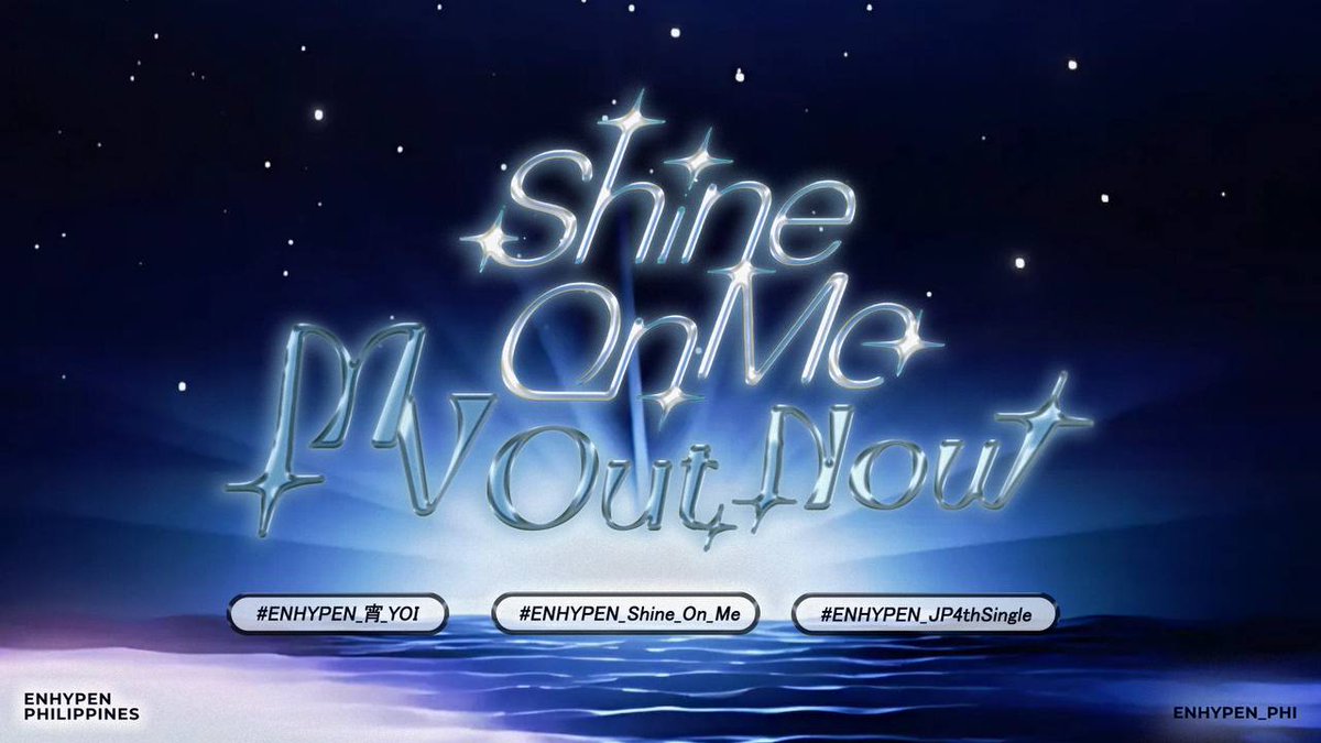 enhypen_phi's tweet image. WOULD YOU SHINE WITH ENHYPEN? ✨
ENGENEs, we’re just moments away—‘Shine On Me’ MV is about to light up our screens!
Keep the hype ALIVE and let’s go ALL OUT for the tag party! LET’S SHINE TOGETHER! 💛
SHINE ON ME MV OUT NOW
#ENHYPEN_宵_YOI #ENHYPEN_Shine_On_Me…