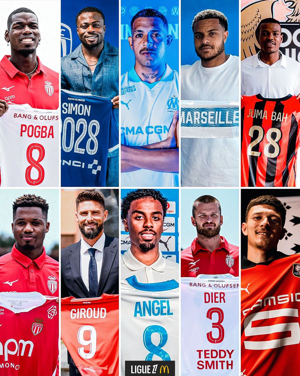 Ligue1_POR's tweet image. Enquanto isso na Ligue 1... ✍️📄
🇫🇷 Paul Pogba → Monaco
🇳🇬 Moses Simon → Paris FC
🇦🇷 Facundo Medina → Marseille
🏴 CJ Egan-Riley → Marseille
🇸🇱 Juma Bah → Nice
🇪🇸 Ansu Fati → Monaco
🇫🇷 Olivier Giroud → Lille
🏴 Angel Gomes → Marseille
🏴 Eric Dier → Monaco
🇫🇷 Quentin…