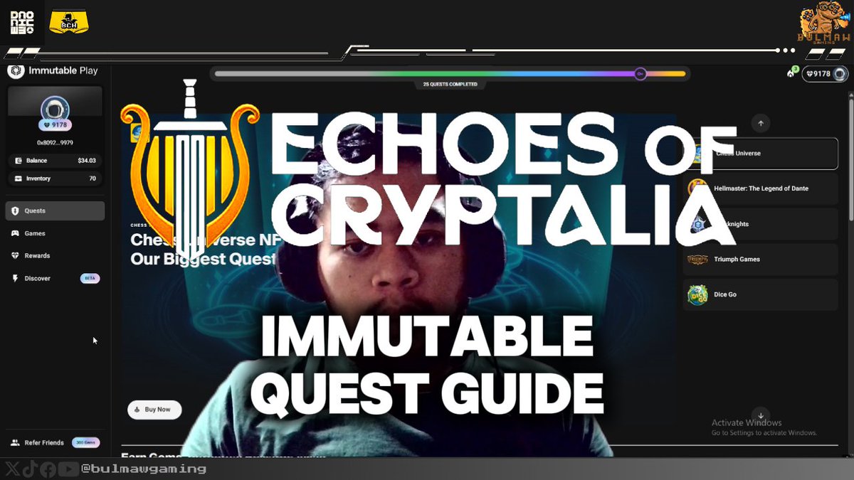 📢 New video up!

I just uploaded my full walkthrough for the <a href="/Immutable/">Immutable</a>  Quest in <a href="/PlayCryptalia/">Echoes of Cryptalia</a> 
From Stage 1 to Stage 7 with tips to finish it fast 💨

Check it out now 👉
youtu.be/zgAWXZpgC34?su…