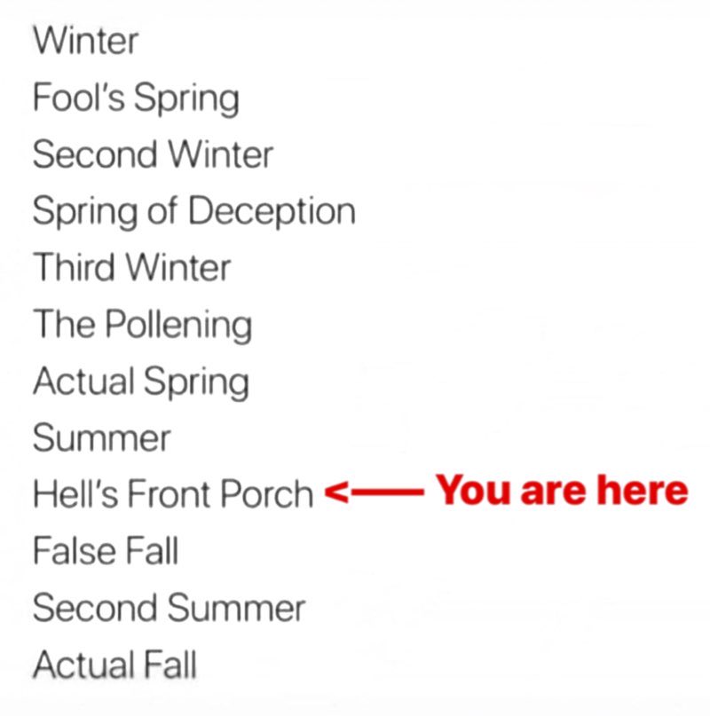 AceRothstein01's tweet image. The south has 12 distinct weather seasons.