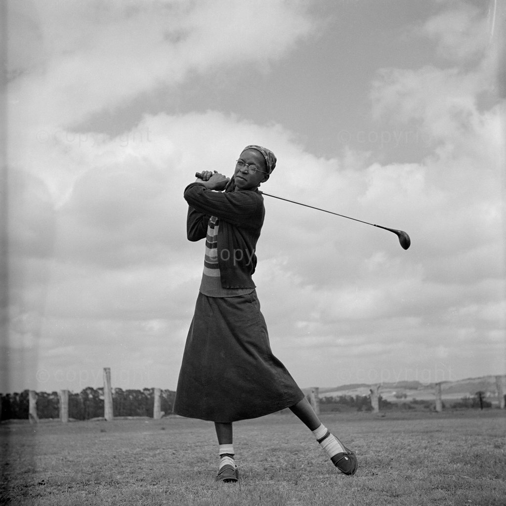 A forgotten sports hero: Mary Mofokeng, an early pioneer and advocate of women's golf in South Africa. Picture: Jurgen Schadeberg, 1952