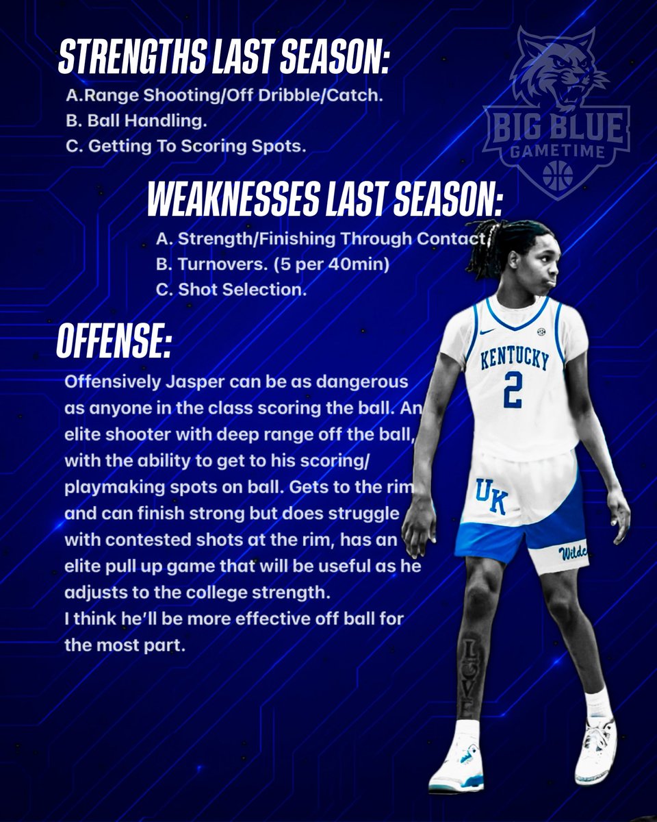 BigBlueDylan's tweet photo. Kentucky Player Profiles: Jasper Johnson. 
(8/14) ✅ @BruhJasperJ

NEXT UP is the hometown kid, Jasper returns to Lexington with a chip on his shoulder and ready to prove the doubters wrong.

When he’s on, he’s one of the best scorers in the entire class! #BBN #KentuckyBasketball https://t.co/2NQ5hVFT0b