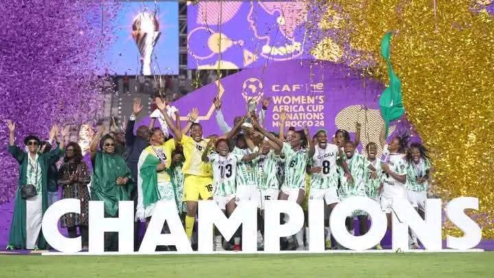 xfdeclutterng's tweet photo. HEARTY CHEERS 🥂🎉👏💐🌹💐👏🎉🥂 AND CONGRATULATIONS TO OUR FEMALE TEAM, THE NIGERIA SUPER FALCONS!
I celebrate you ALL!!
You ALL fourth hard and very well to earn THIS RESOUNDING VICTORY!!!
🌹🌹🎊❤️🎊🌹🌹
We 10 TIMES CHAMPIONS
🏆🏆🏆🏆🏆🏆🏆🏆🏆🏆
LET'S RULE THE WORLD 🌎 
🙏🌹🙏 https://t.co/c0cCfarEXz