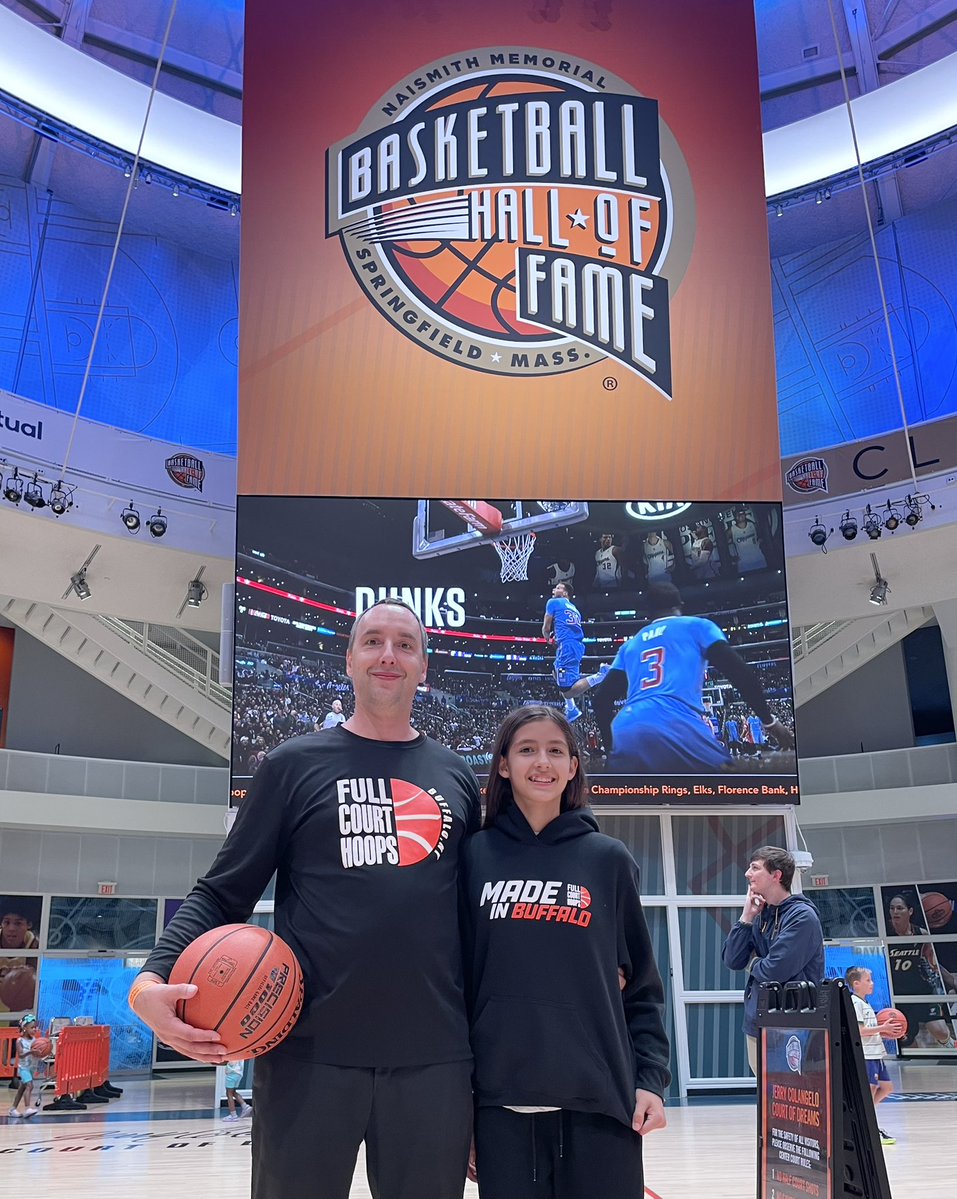 8th grader Sophia and Coach Allen flying the FCH flag at the Basketball Hall of Fame today.