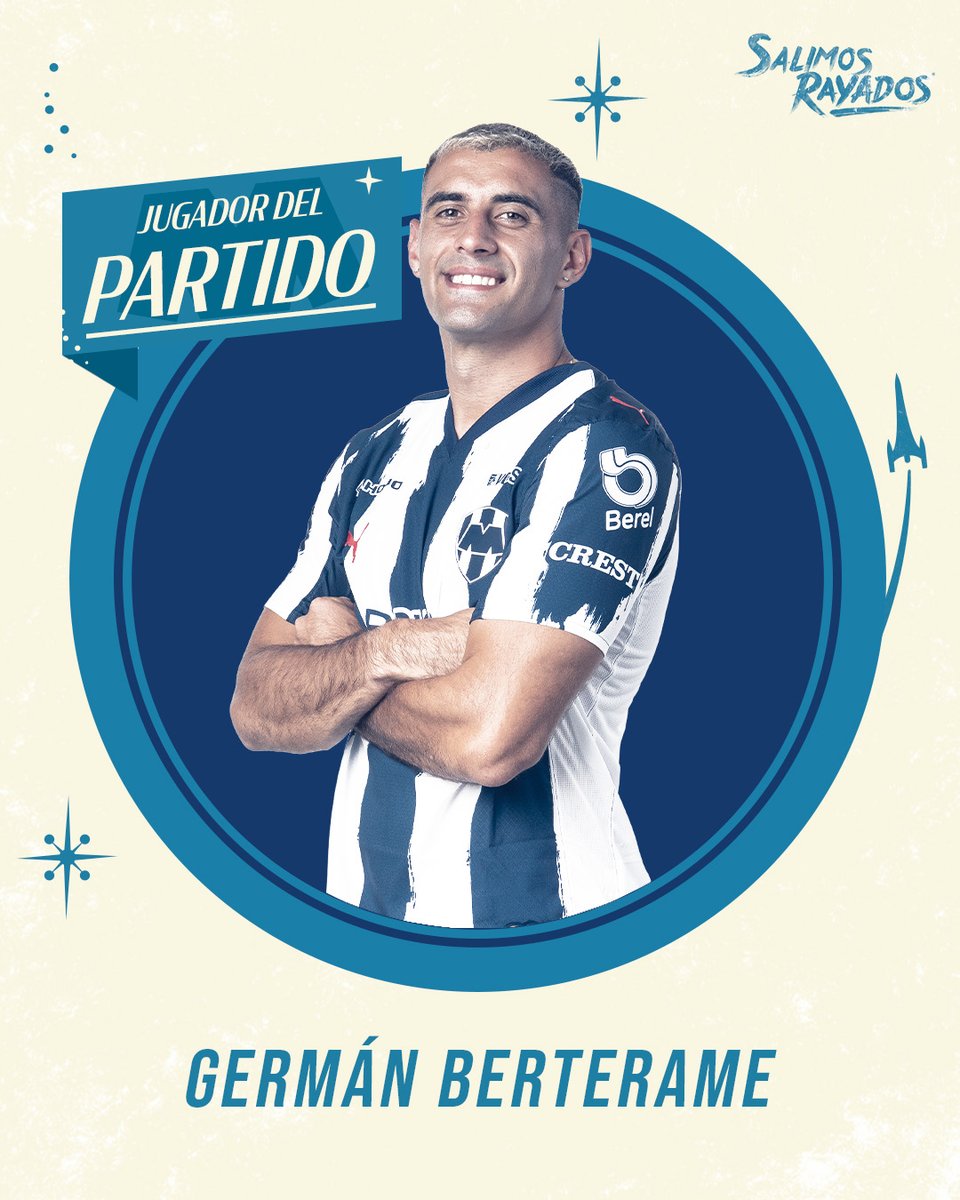 Rayados's tweet image. Una noche F4ntástica. ¡La noche de el Inventor. 🥵
¡HAT-TRICK de Germán Berterame y es nuestro jugador del partido! ⚽️👊🏼