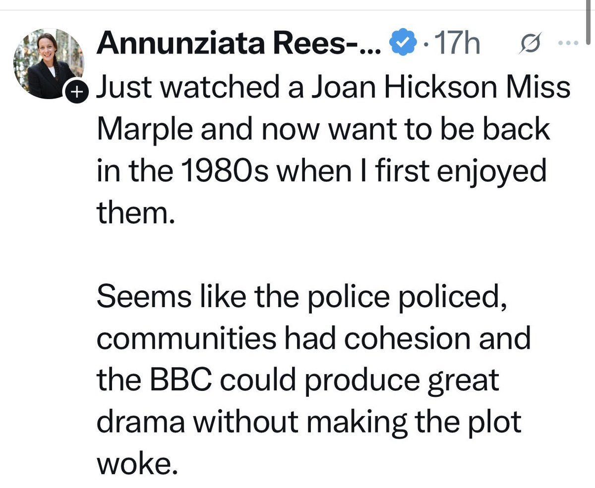 Just a Rees-Mogg apparently believing Miss Marple is a documentary.