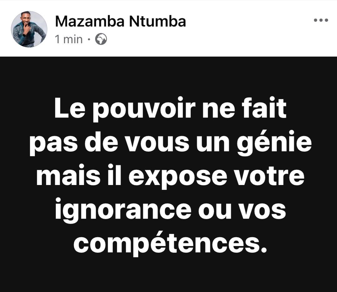 Le pouvoir ne fait pas de vous un génie mais il expose votre ignorance ou vos compétences.