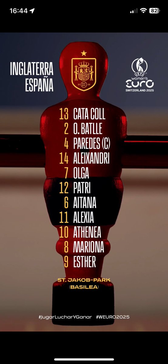 ▫️Tenemos el gran 11 para la final de la Eurocopa

▫️Athenea es la gran novedad y Aleixandri vuelve tras cumplir sanción
