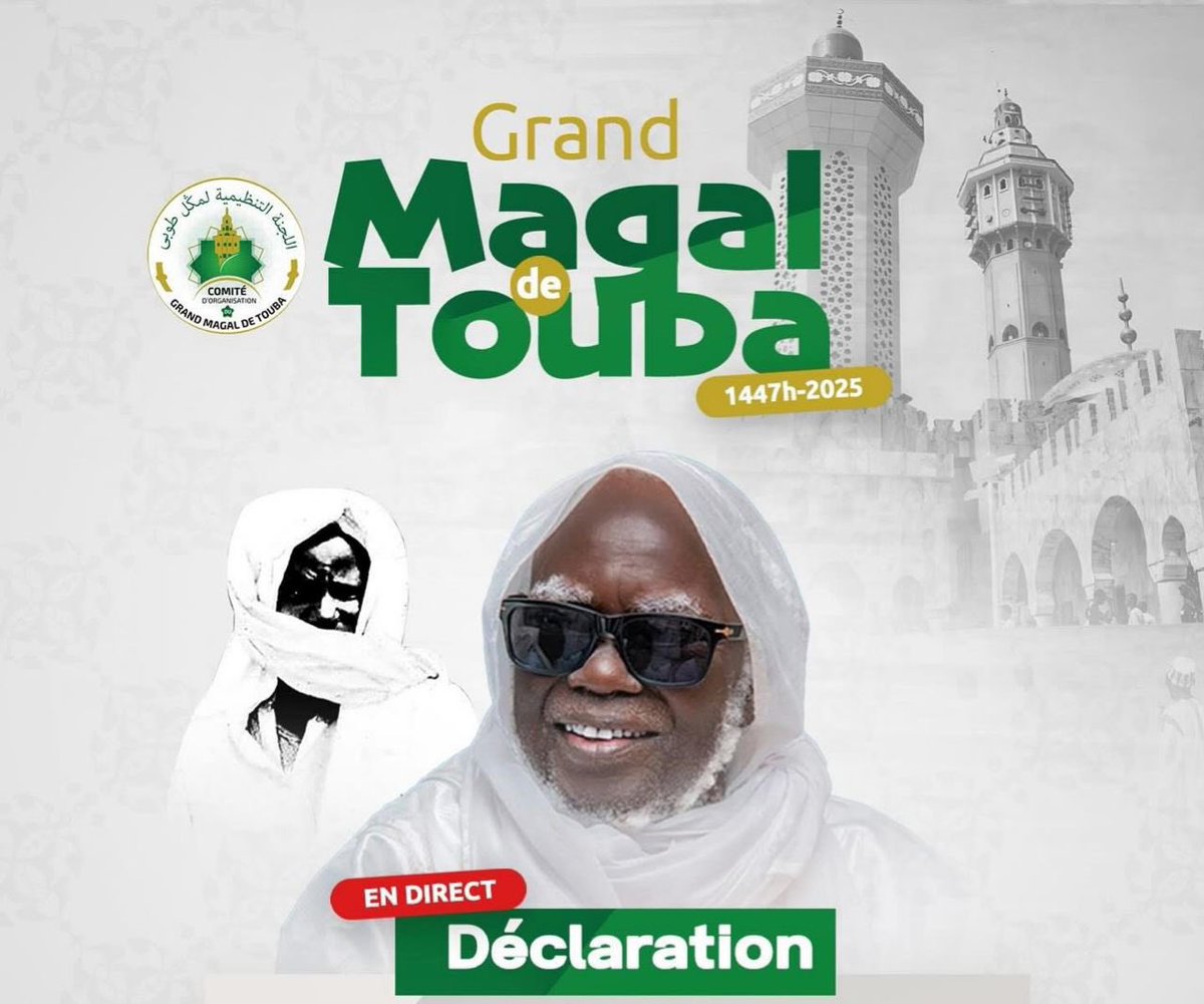 echgueye's tweet image. En prélude au Grand Magal de Touba 2025, Serigne Mountakha Mbacké s’adressera à la Oummah ce dimanche à 21h GMT. Une lumière pour les cœurs, une boussole pour les âmes en marche vers la célébration du départ en Exil de Khadim Rassoul. 🕊️📿 #Magal2025 #Touba
