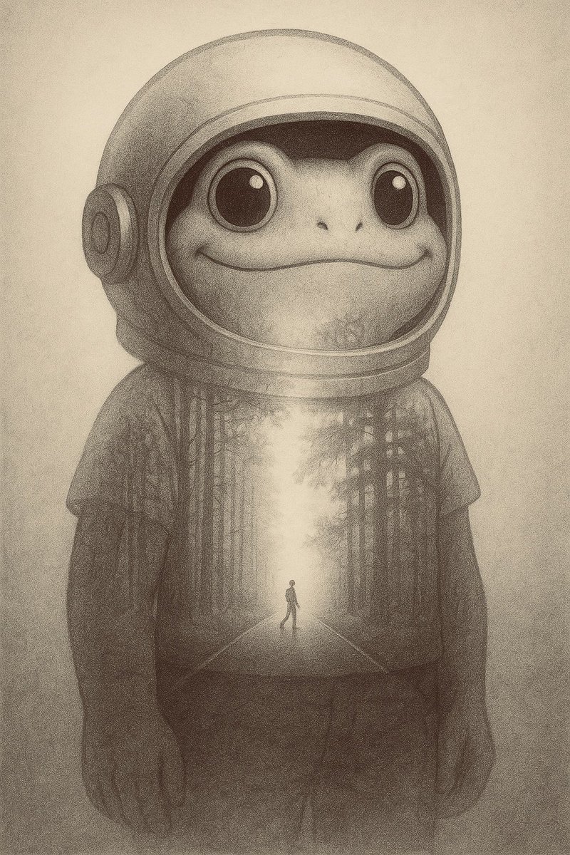 Maxifyd's tweet image. Inside every calm toad lies a storm of momentum. Walk the path, follow the light $TURBO leads the way.