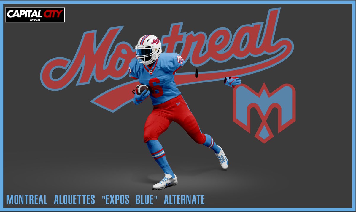 Shane_13thman's tweet photo. The Montréal Alouettes "Expos Blue" Alternate Concept
#MTLals | #Alouettes | #CFLConcepts | #CFL | #CFLJerseyConcept https://t.co/bx0sl7TI9w