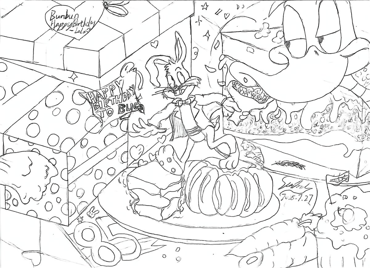 Happy Birthday to Bunbun！！！
😭🎉🎉🎉🎉🎉
#bugsbunny #bugsbunnybirthday #looneytunes