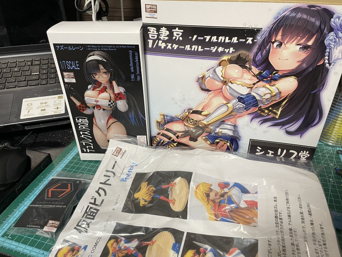 confoco0423's tweet image. さぁ!パーツチェックのお時間わよ!
シェリフ堂さんの京お姉ちゃん
青銅circusさんのデュプレクス
でっどすとっくさんの仮面ビクトリー
がっとねろさんのヘキサギアカスタマイズヘッド
普段の製作ペース考えたらあと10年は戦えるんじゃ無いか???
